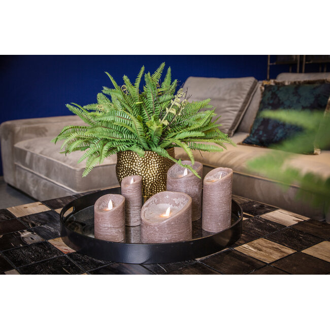 PTMD LED Light Candle rustic brown moveable flame M