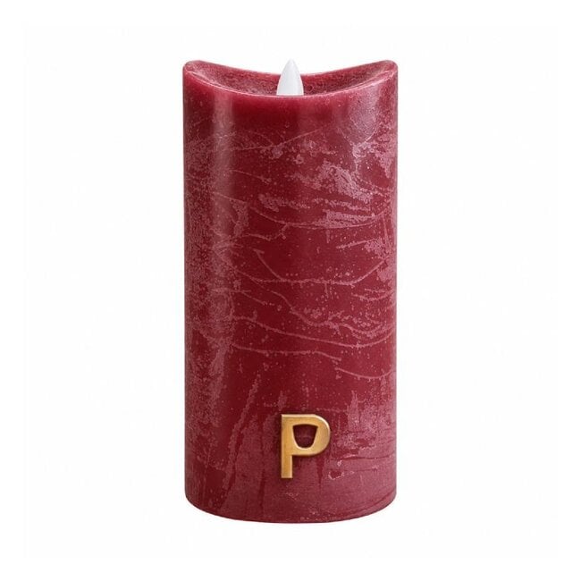 PTMD LED Light Candle rustic bordeaux moveable flame M