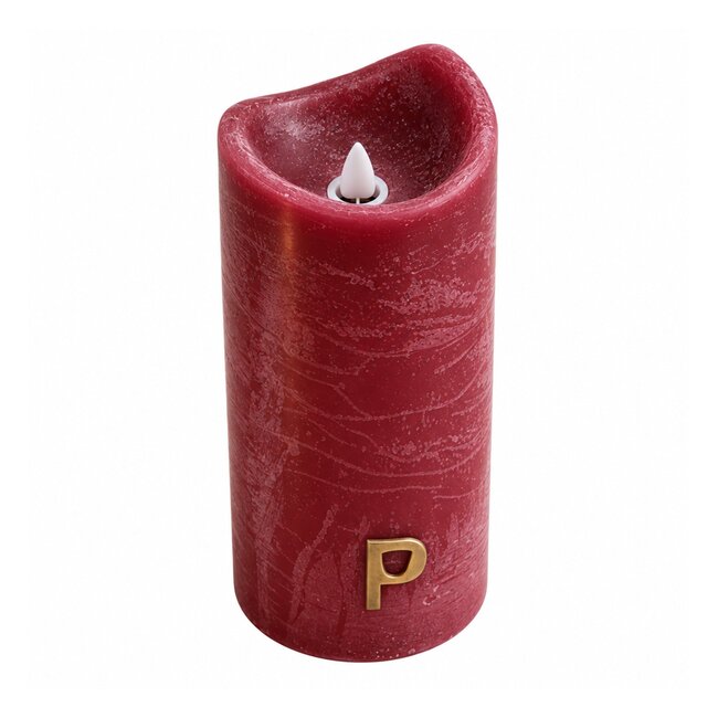 PTMD LED Light Candle rustic bordeaux moveable flame M