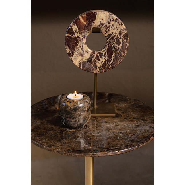PTMD Eris Burgundy marble ring ornament on base L