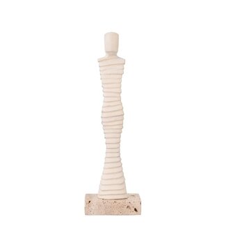 PTMD Grasen Beige casted alu figure travertine base PTMD Grasen Beige casted alu figure travertine base