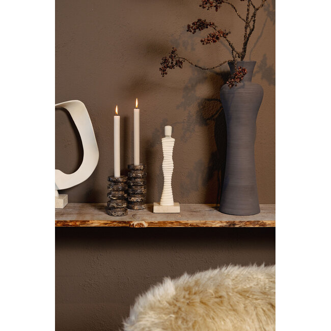 PTMD Grasen Beige casted alu figure travertine base