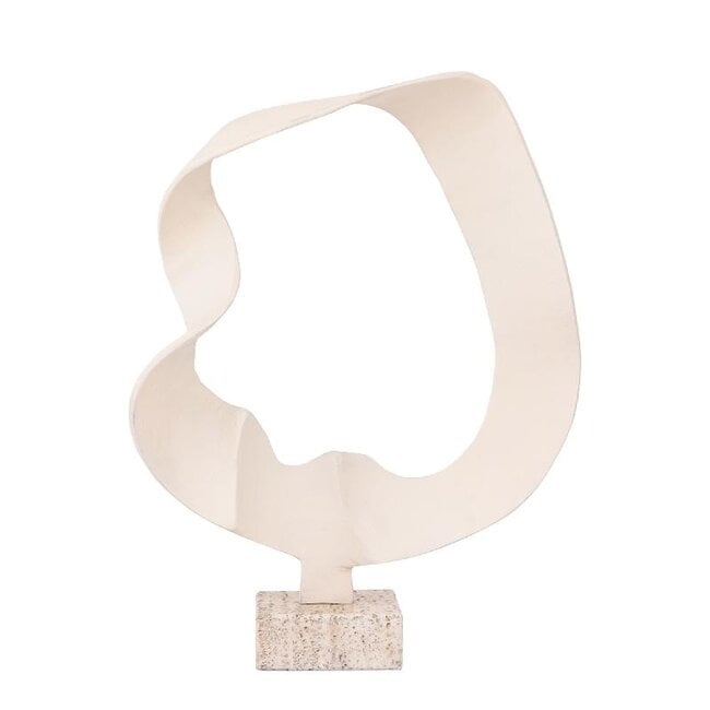 PTMD Vae Beige casted alu round wave travertine base L