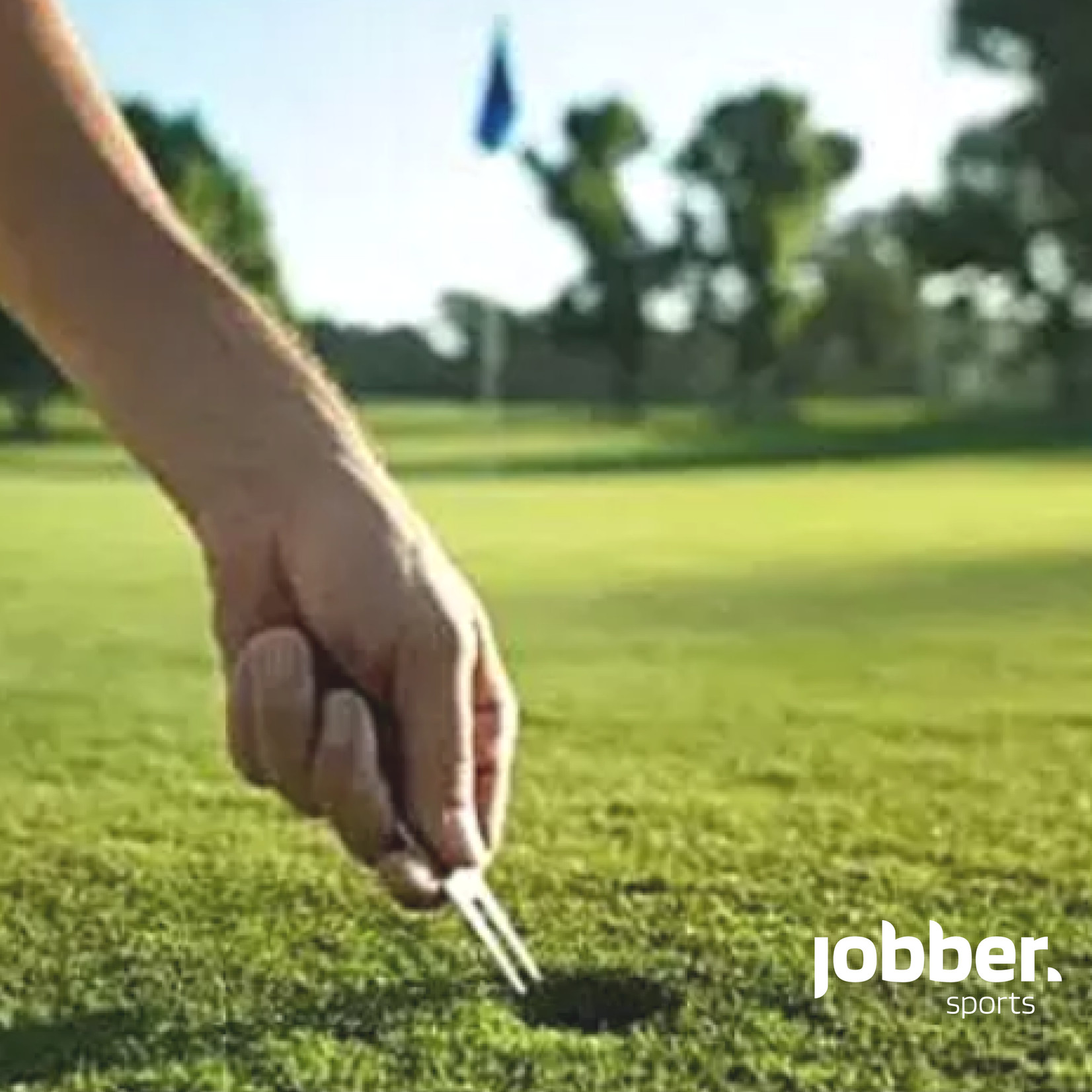 Jobber Golf – Pitchfork metaal + golfbal marker (zilver)