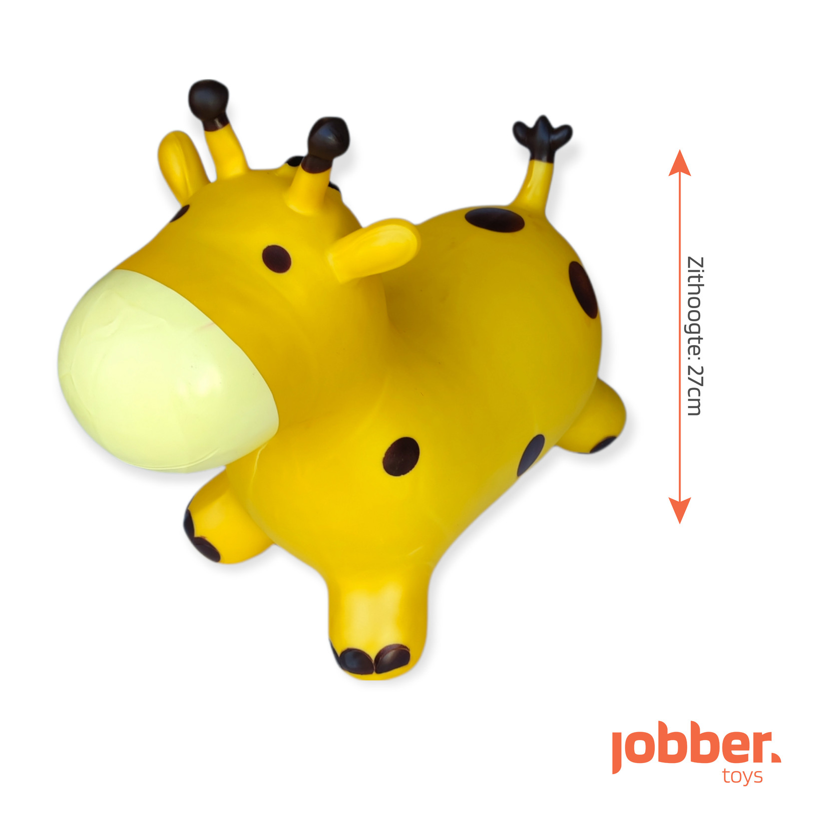 Jobber Toys - Skippy dieren - Skippybal - Giraffe - Geel - incl. pomp