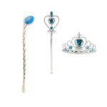 Sneeuwprinses accessoire set 3 delig – Blauw - Ijsprinses accessoire – Meisjes – 3 tot 8 jaar / Frozen