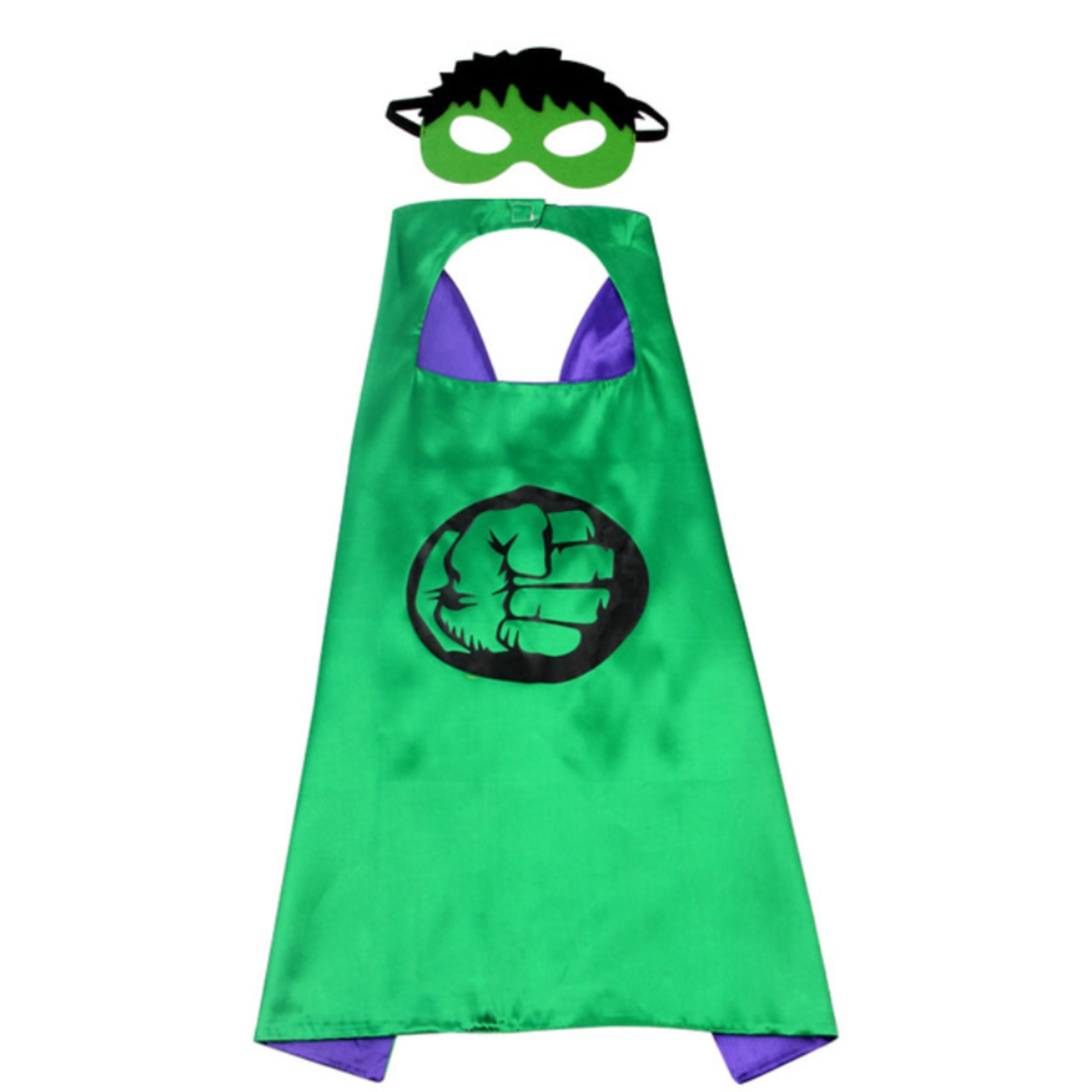 Jobber Toys - Hulk cape + masker - Kleur groen - Superheld cape en masker - Kinderen verkleedkleding- Superheld verkleedoutfit - Superheld thema – Hulk