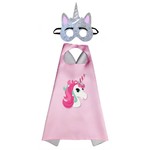 Unicorn Cape met masker - Eenhoorn – Roze - Verkleedset