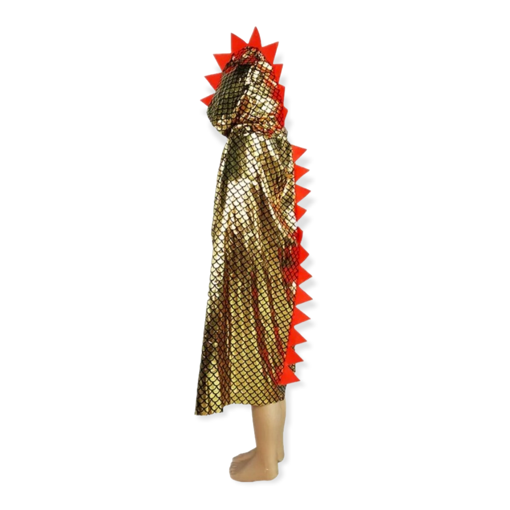 Halloween cape - Dino - Goud - Oranje stekels - Unisex