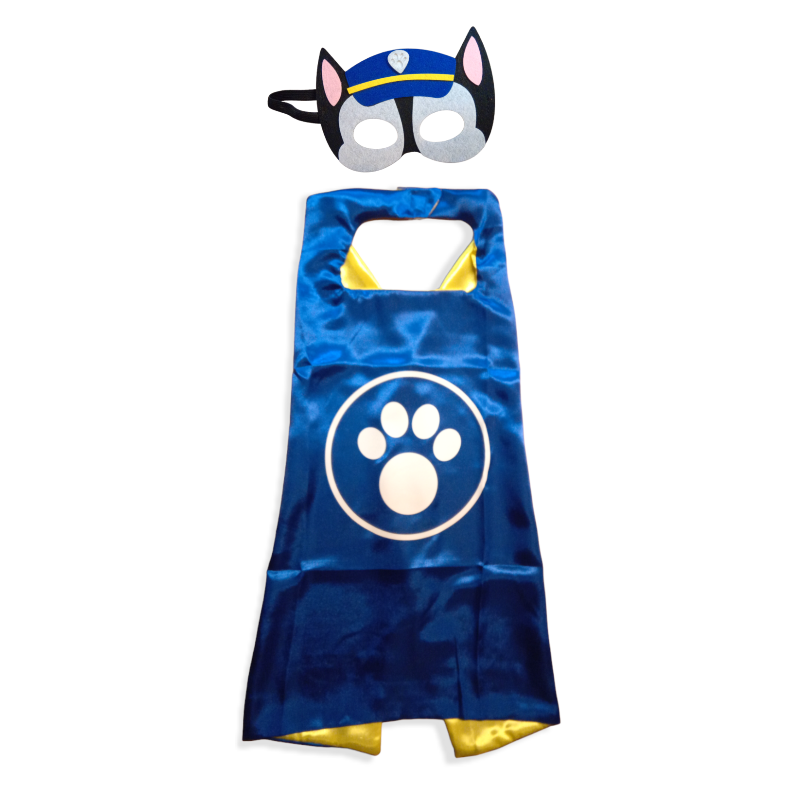 Jobber - Paw Patrol - Cape en Masker - Chase - Verkleedkleding - Blauw