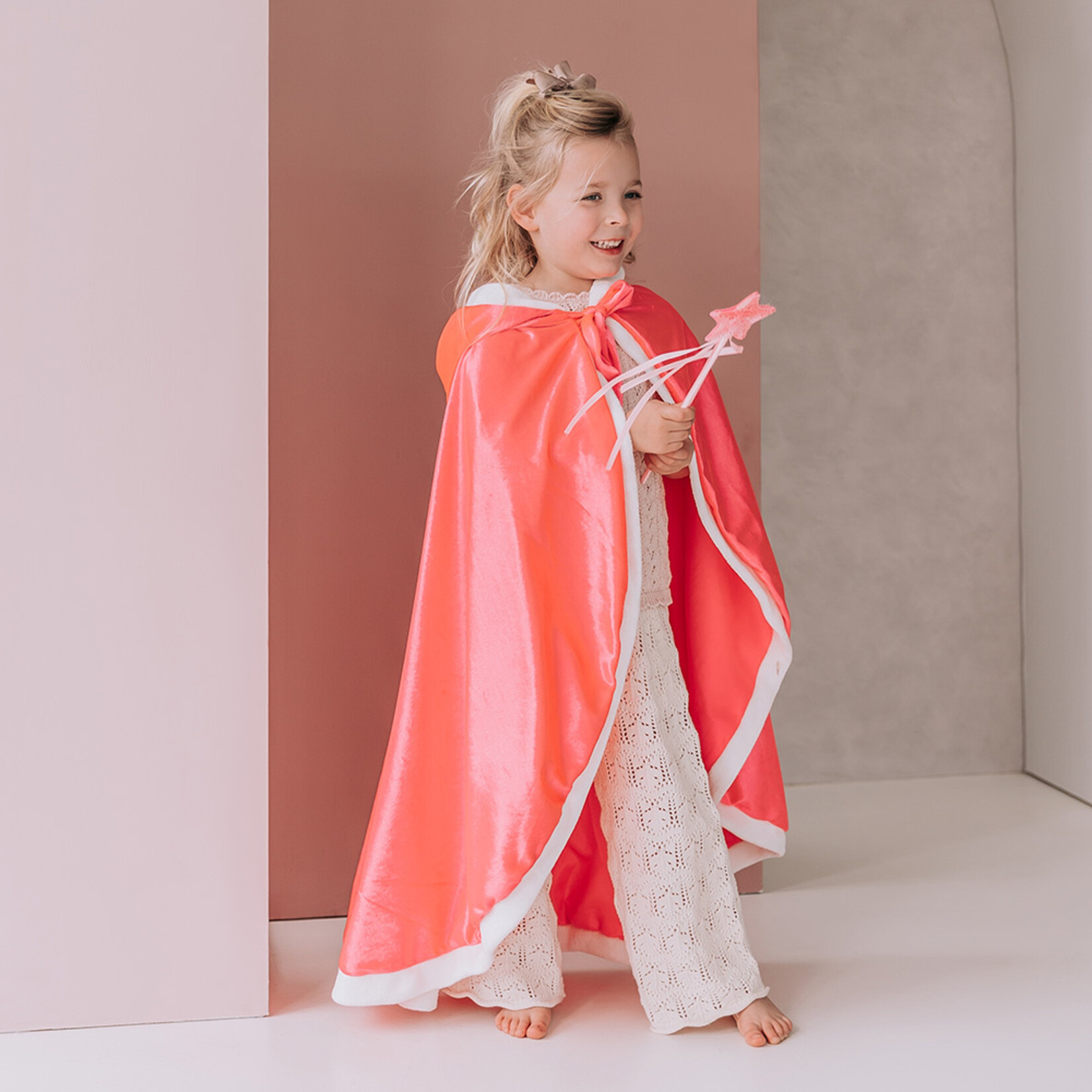 Jobber –Mantel - Cape - Sneeuwprinses - Prinses - Roze -  Verkleedset