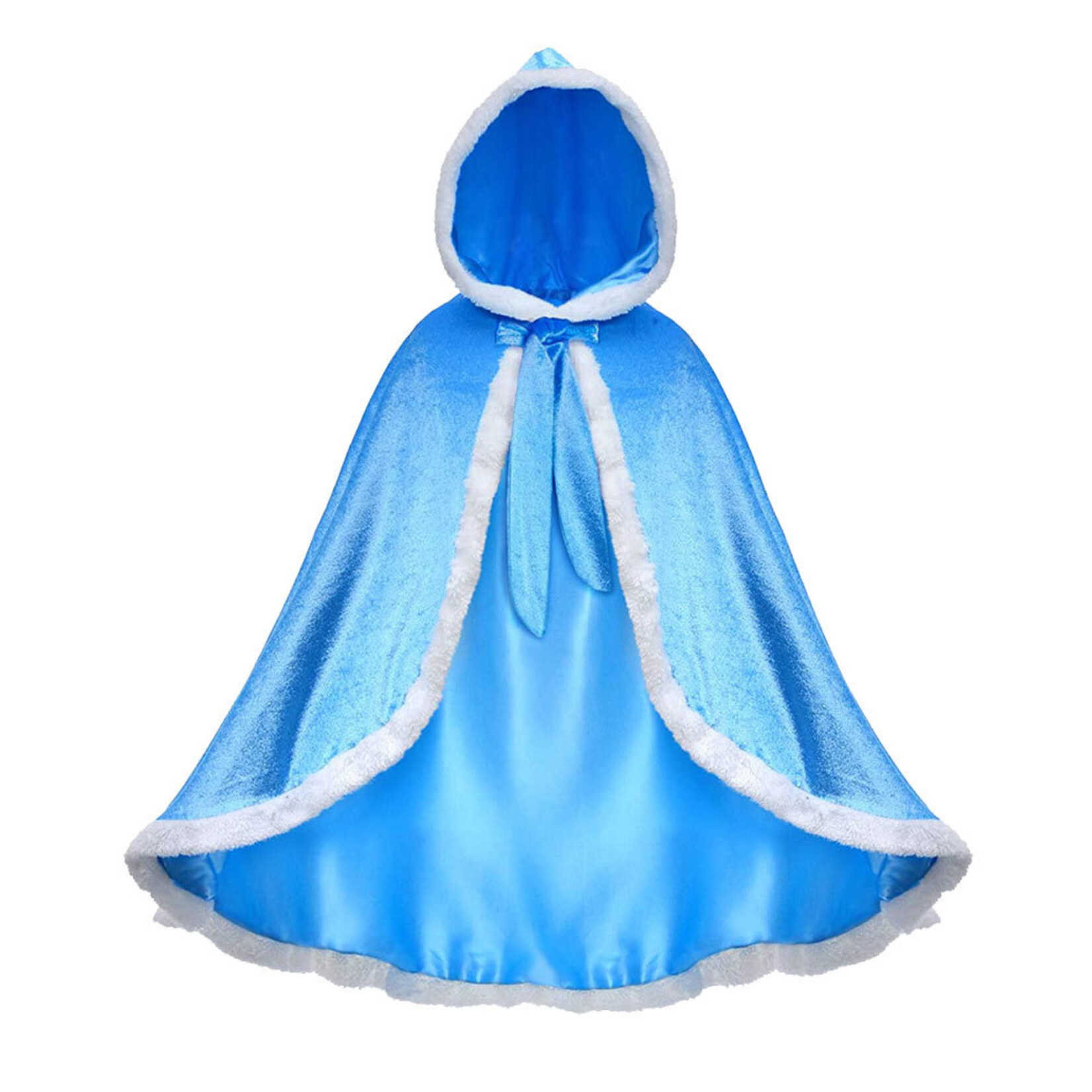 Prinsessenjurk meisje Mantel - Prinses - Frozen - Kroon - Toverstaf - Carnavalskleding kinderen - Blauw
