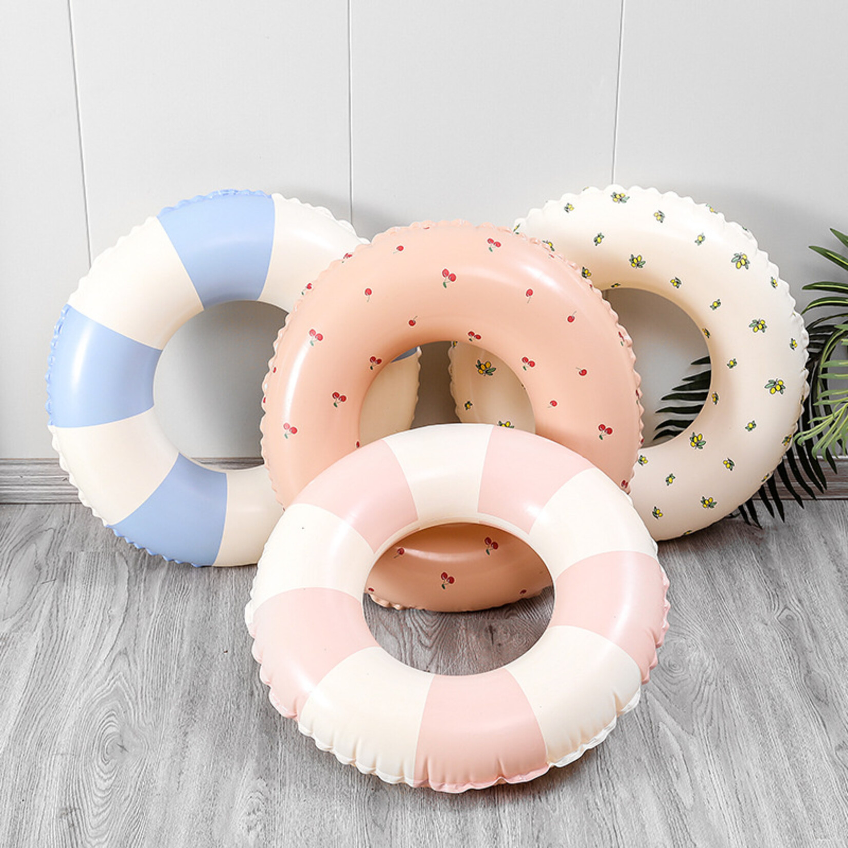 Zwemband voor kinderen - Roze/Wit - Pastel - Opblaasbaar - Ø 85 cm