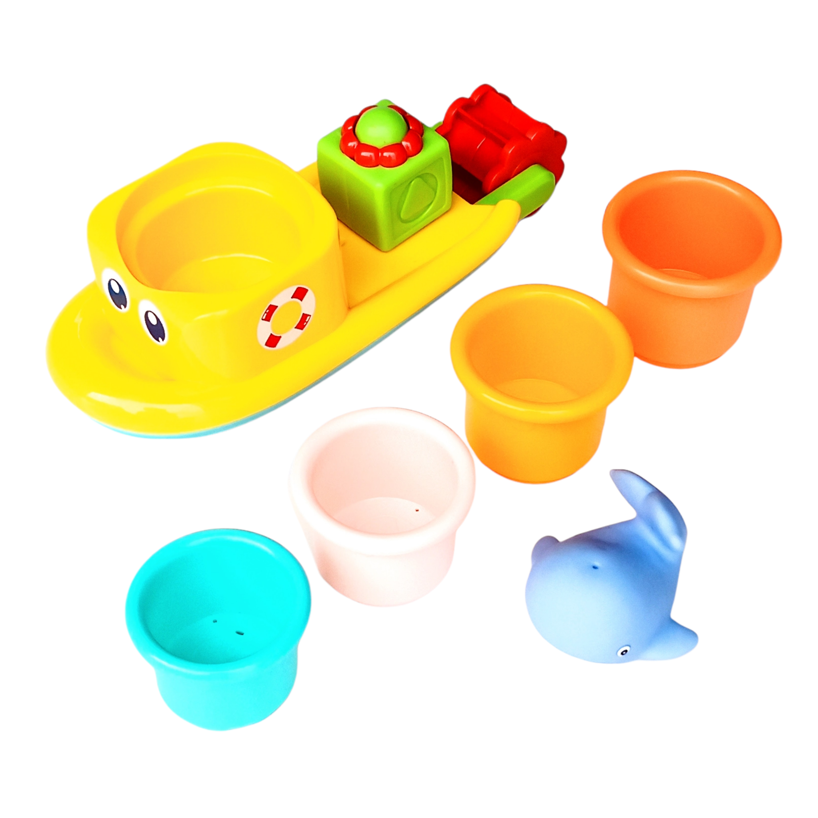 Waterrad bad speelgoed boot + Foam badletters - Badspeeltjes - 2 stuks