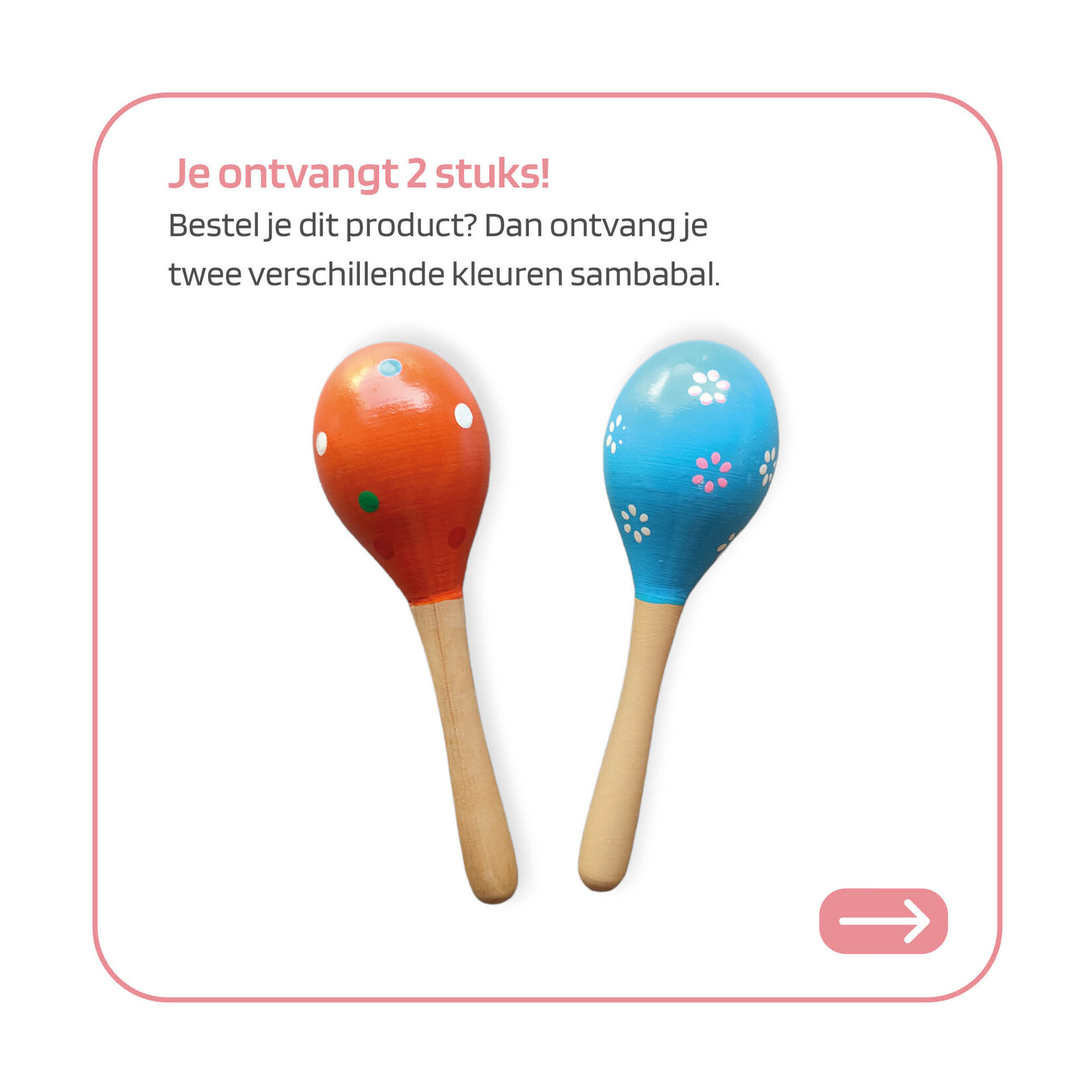 Jobber Music Jobber Music - Sambaballen 2 stuks Sambaballen - Muziekinstrumenten voor Kinderen - Houten Sambabal