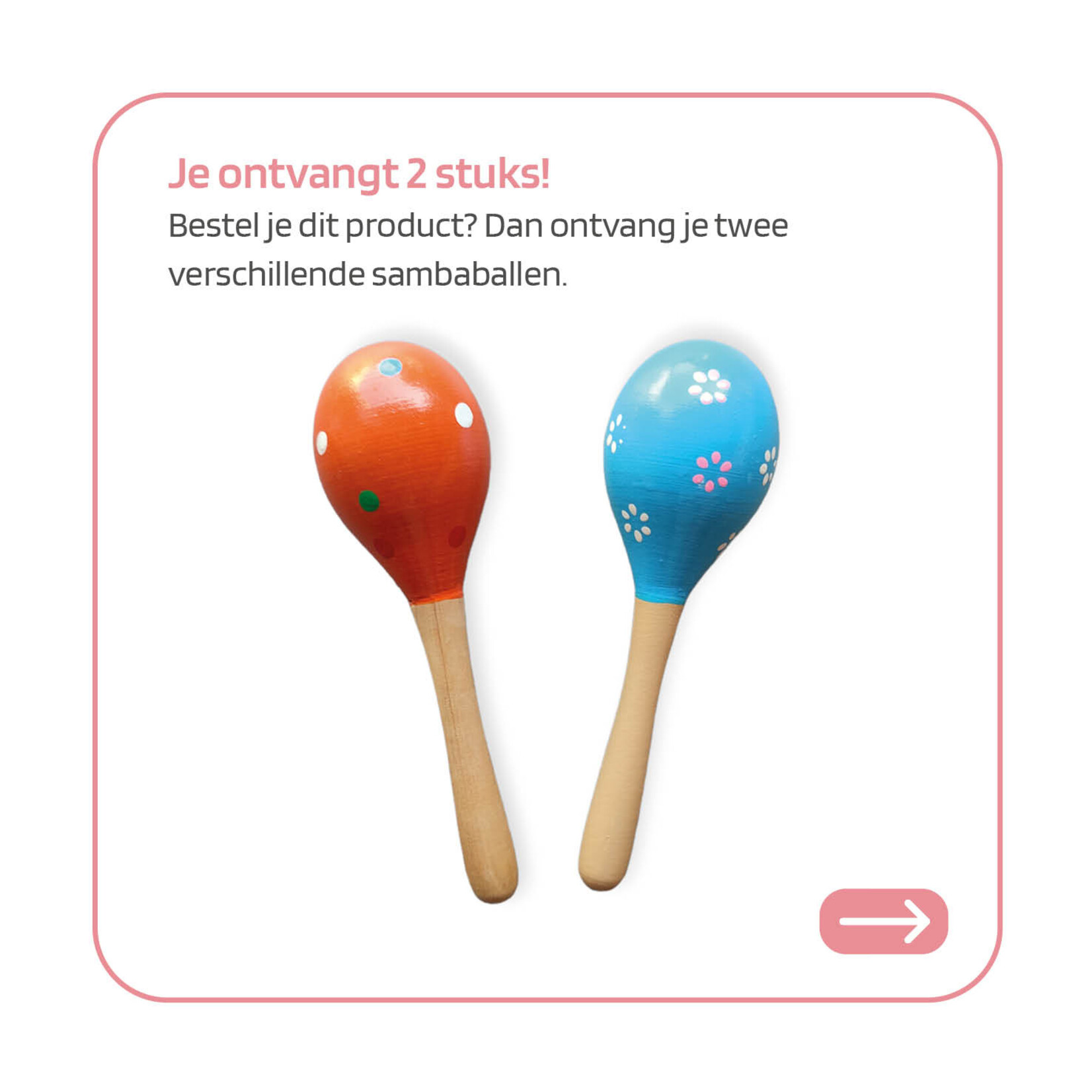 Jobber Music Jobber Music - Sambaballen 2 stuks Sambaballen - Muziekinstrumenten voor Kinderen - Houten Sambabal