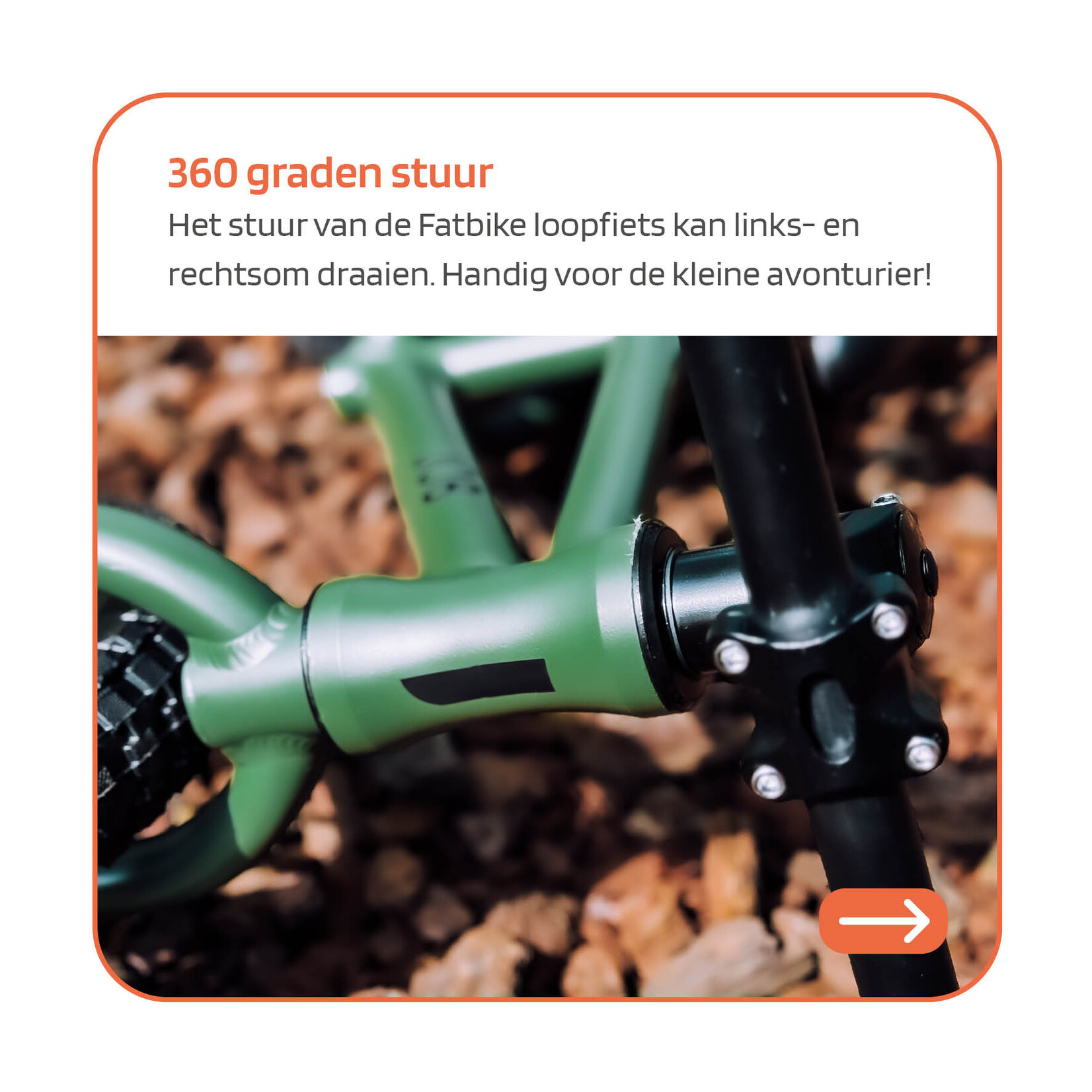 Loopfiets 3 jaar-  vanaf 3 jaar  - Jongens loopfiets – 3 jaar – Groen – Fatbike Loopfiets – Kids – Personaliseerbaar – dikke banden - Loopfiets voor Peuters