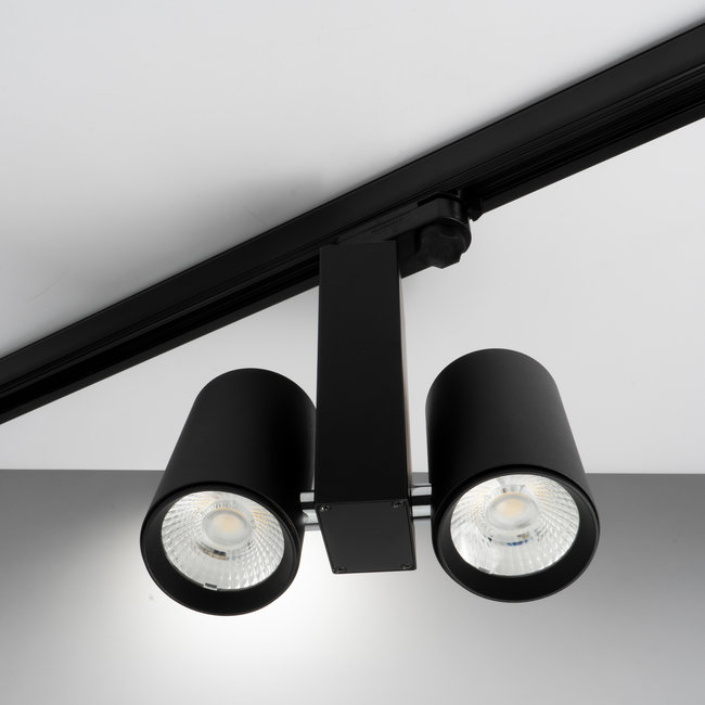 LED for 3-phase Track Lighting Dual 2x20W Black - Ledpanelwholesale.co.uk
