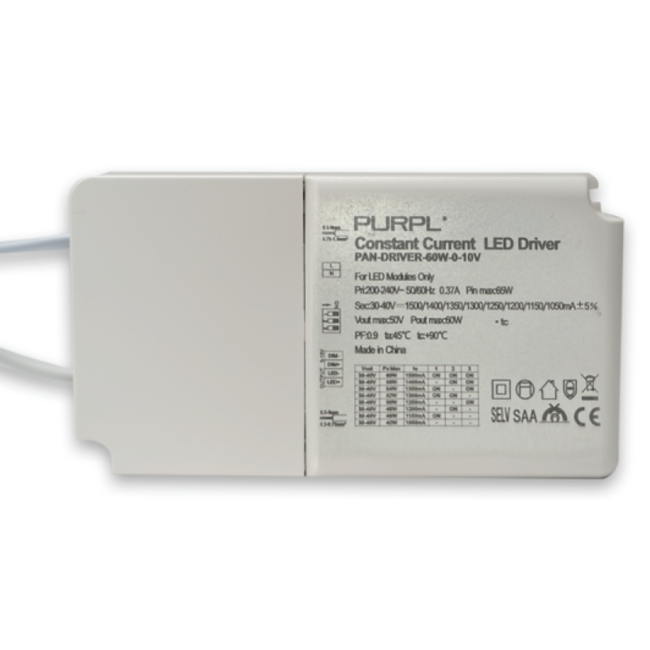PURPL LED Driver Dimmable 0-10V | 60W 1500mA