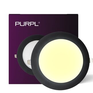 PURPL LED Downlight - ø225mm - 3000K Warm White - 18W - Round - Recessed - Black