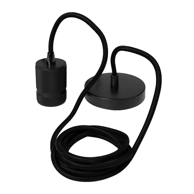 PURPL Cord suspension Black with E27 socket