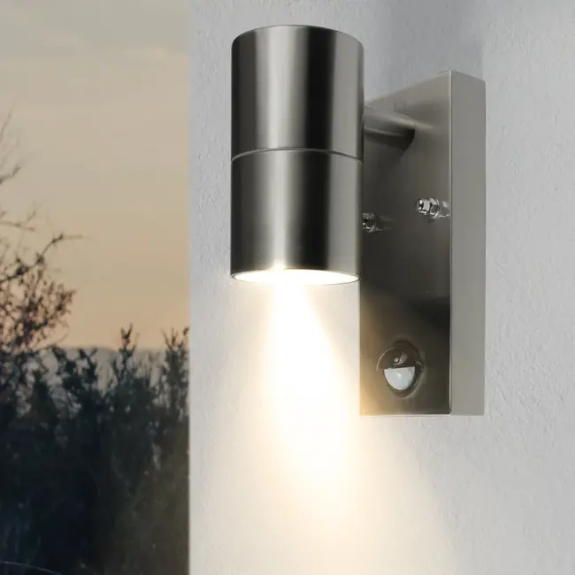 PURPL LED GU10 Wall Spot Round Silver Sensor
