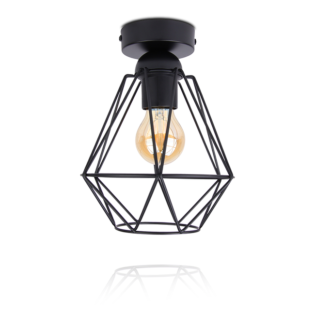 PURPL Ceiling lamp Black | Ø18cm | Incl. Light source E27 - 4w - 2400K - Dimmable | Vintage | Metal