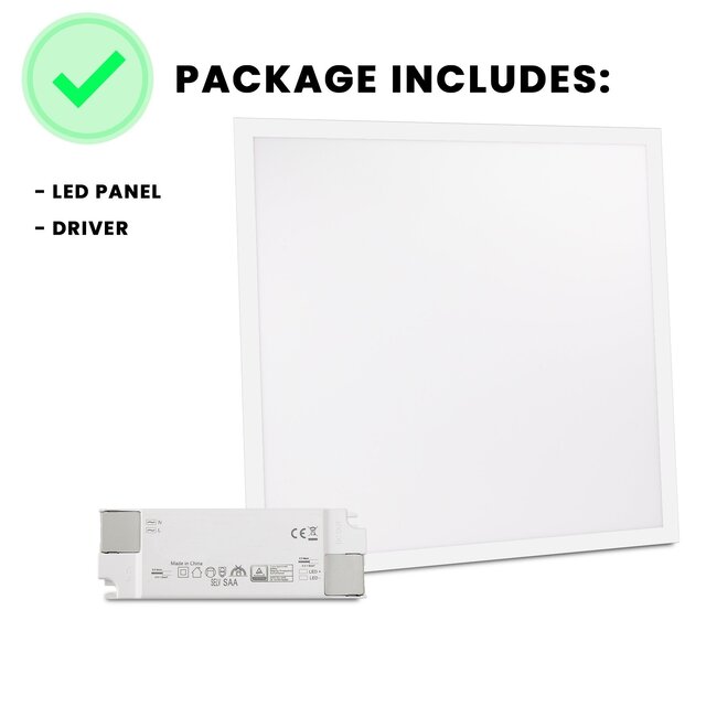 PURPL LED Panel - 62x62 - 6000K Cold White - 33W - 3300 lm -100 lm/W - UGR&lt;22 - Edge-lit