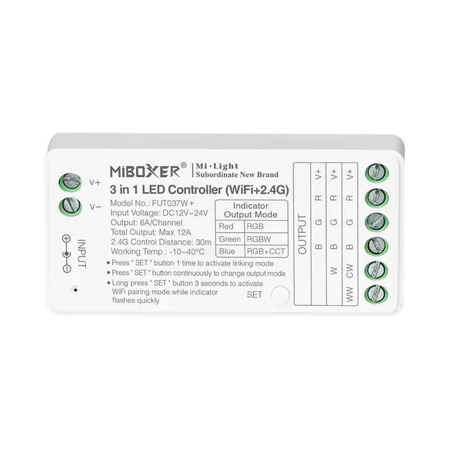 MiBoxer/Mi-Light 3 in 1 LED Controller | WiFi + 2.4GHz | RGB/RGBW/RGB+CCT