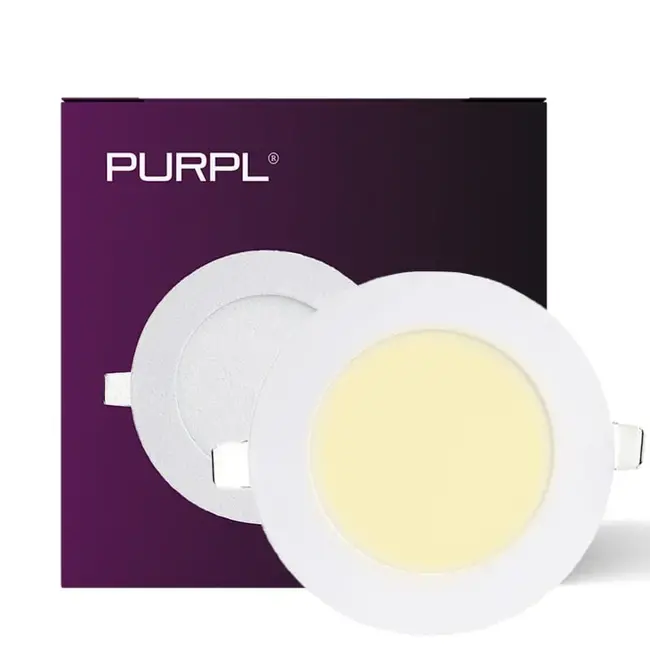 PURPL LED Downlight - 6W - ø120 mm - 3000K Warm White - IP40 - Recessed - Round - White