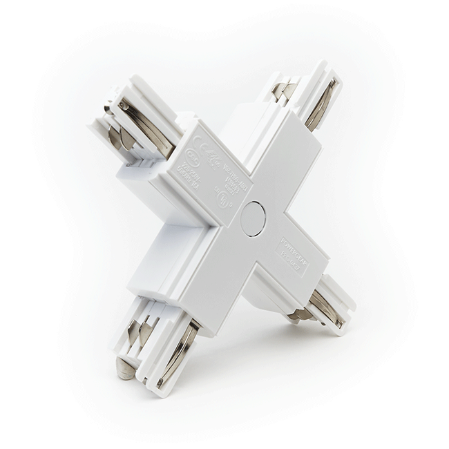 Powergear 3-Phase Track Rail X Connector - White - PRO-0437