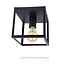PURPL Square Ceiling Lamp | Black | Incl. E27 bulb - 4W - 2400K | Dimmable | E27 fitting | Industrial design