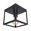 PURPL Square Ceiling Lamp | Black | Incl. E27 bulb - 4W - 2400K | Dimmable | E27 fitting | Industrial design
