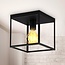 PURPL Square Ceiling Lamp | Black | Incl. E27 bulb - 4W - 2400K | Dimmable | E27 fitting | Industrial design