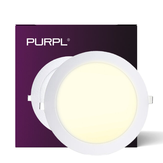 PURPL LED Downlight - 18W - ø225 mm - 3000K Warm White - IP40 - Recessed - Round - White