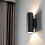 PURPL LED GU10 Double Wall Light &amp;#039;Houston&amp;#039; Up &amp;amp; Down Black IP20