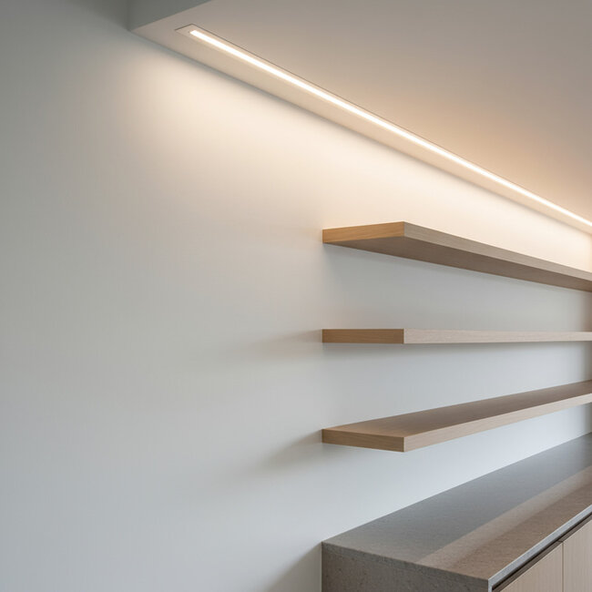 PURPL LED Strip Frame Aluminium 1,5m - 25x7mm - Recessed