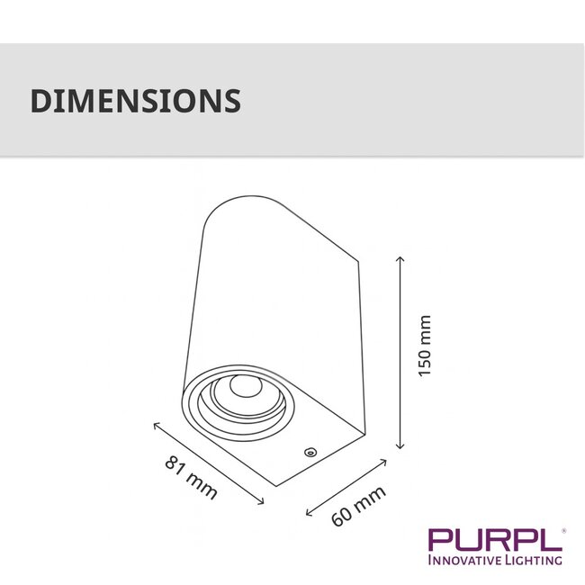 PURPL LED GU10 Wall Spot D-shape Black