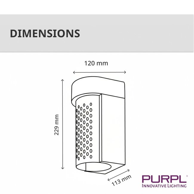 PURPL LED Wall Light Cylinder - CCT - Metal Grille Copper