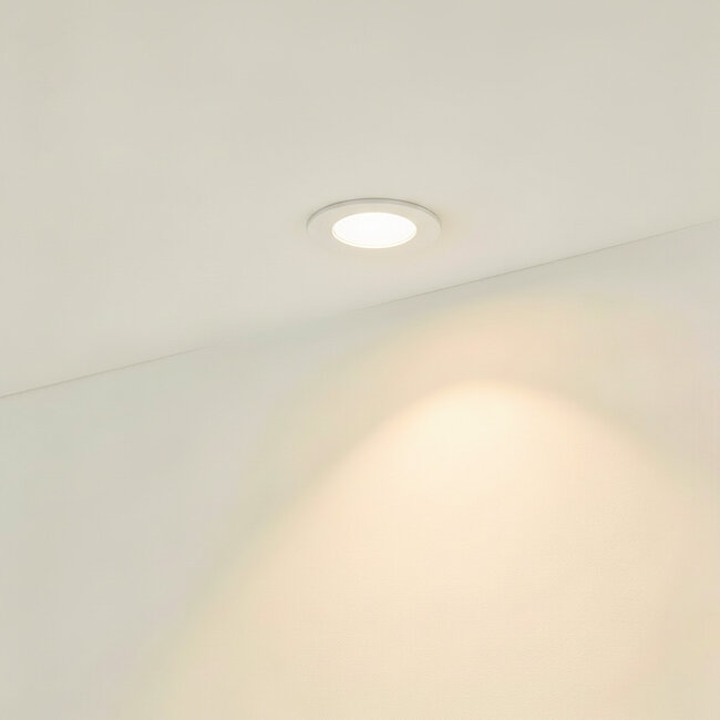 PURPL LED Downlight - 6W - ø120 mm - 3000K Warm White - IP40 - Recessed - Round - White