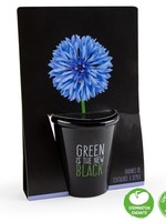 Radis et Capucine Pot black "Green is the new black"- Bleuet