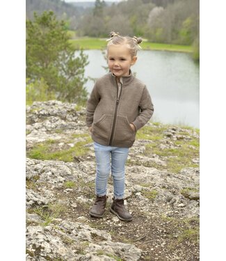 Engel Natur wollen kinder vest met rits, walnoot