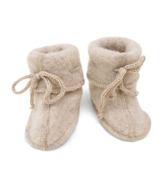 Wolfleece baby slofjes, zand-melange