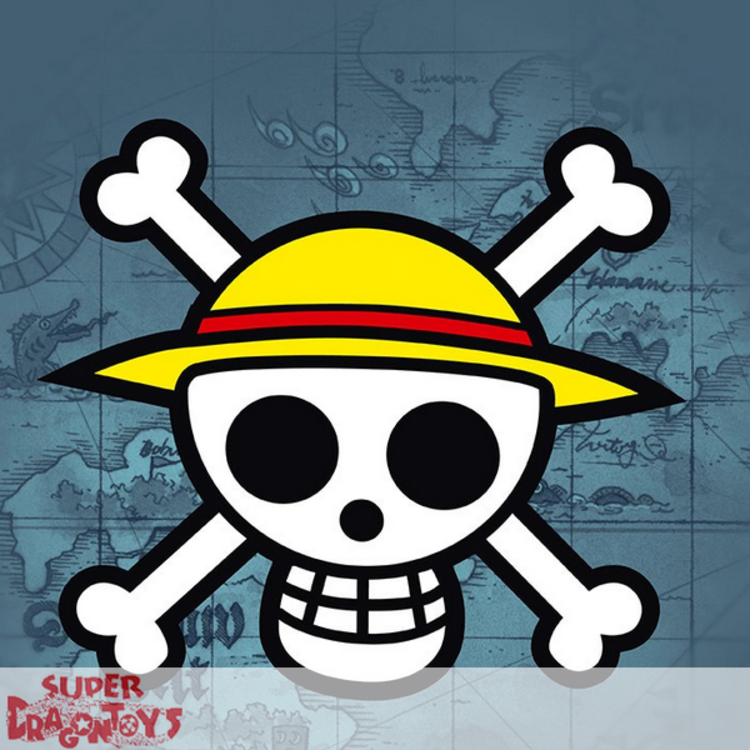 ABYSTYLE T-SHIRT - ONE PIECE "SKULL WITH MAP" - BLUE