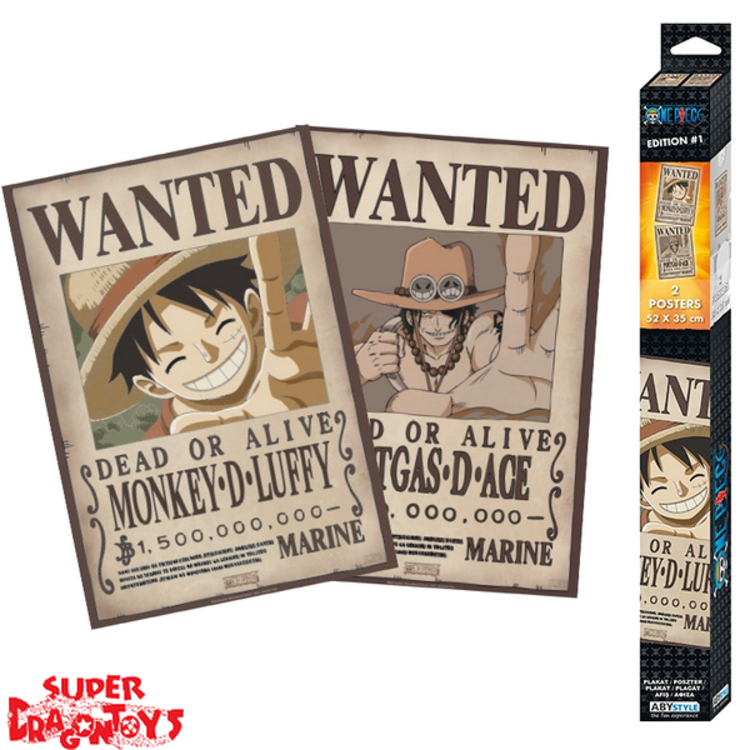 ABYSTYLE ONE PIECE -  POSTERS [SET] "WANTED : LUFFY & ACE"
