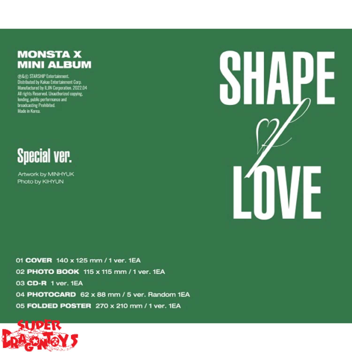 MONSTA X (몬스타엑스) - SHAPE OF LOVE - 11TH MINI ALBUM - SUPERDRAGONTOYS
