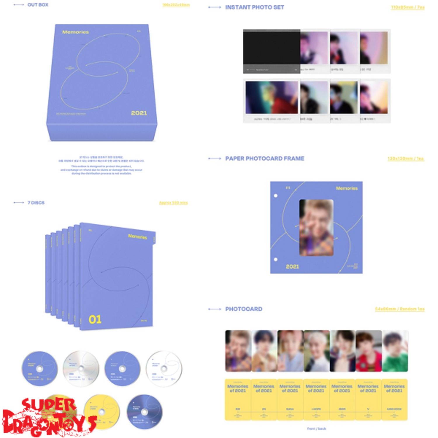 BTS (방탄소년단) - MEMORIES OF 2021 - [7BR + PHOTOBOOK] PACKAGE