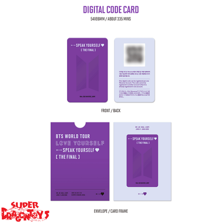 BTS (방탄소년단) - BTS WORLD TOUR LOVE YOURSELF : SPEAK YOURSELF [THE FINAL] - [DIGITAL CODE + PHOTOBOOK] PACKAGE