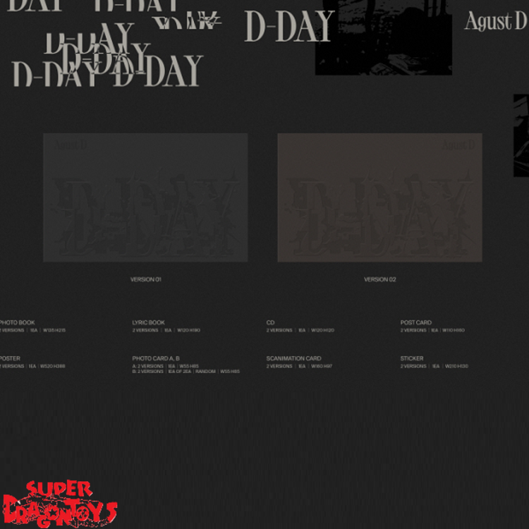 AGUST D (SUGA) [BTS] - D-DAY - 1ST SOLO ALBUM + [ON-PACK FOLDED POSTER]