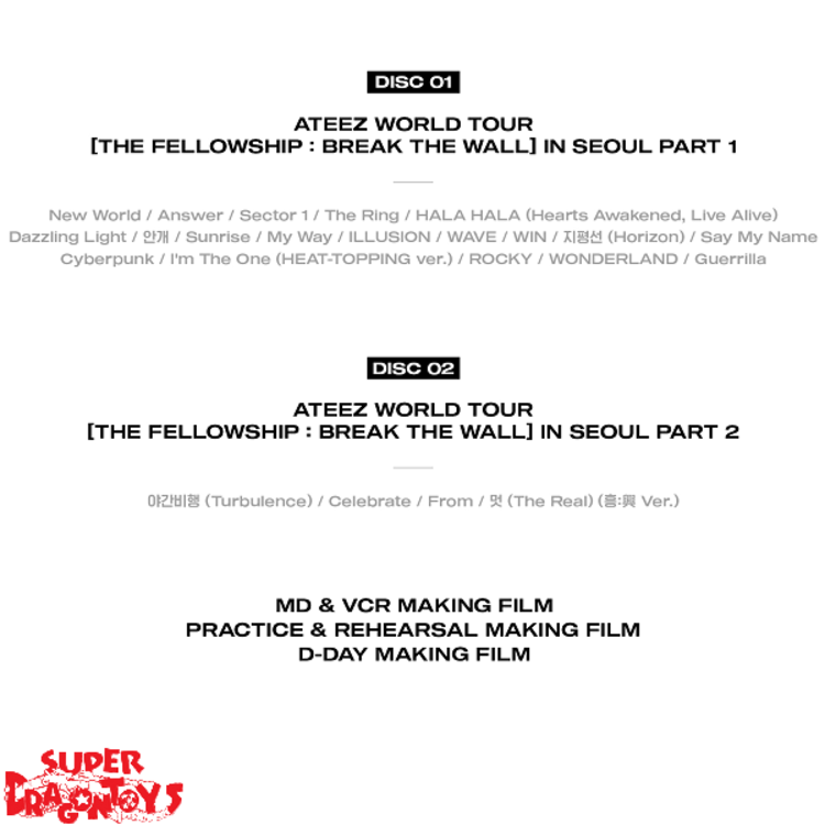 ATEEZ (에이티즈) - WORLD TOUR [THE FELLOWSHIP : BREAK THE WALL] IN SEOUL - [2DVD + PHOTOBOOK] PACKAGE